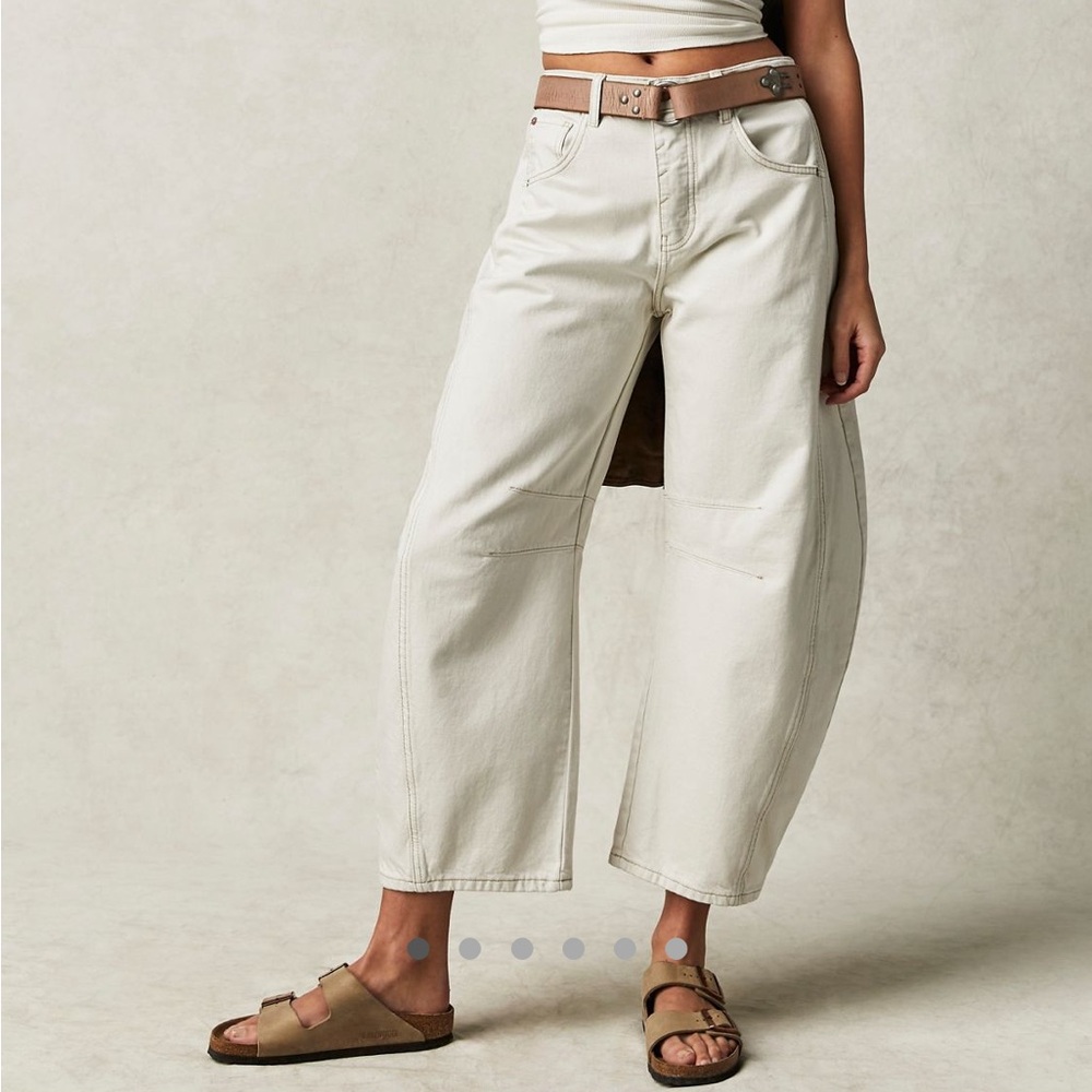 We The Free Good Luck Mid-Rise Barrel Jeans